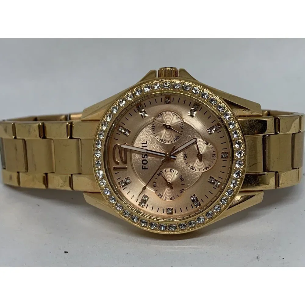 Fossil Es2811 Women's Stainless Steel Analog Rose Gold Dial Quartz Watch Aa482
